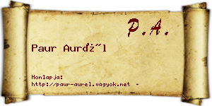 Paur Aurél névjegykártya
